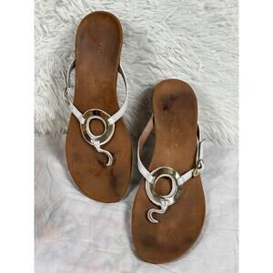 Vionic Park Orchid Sandals Womens Size 10 White Brown 380ORCHID TVW4917